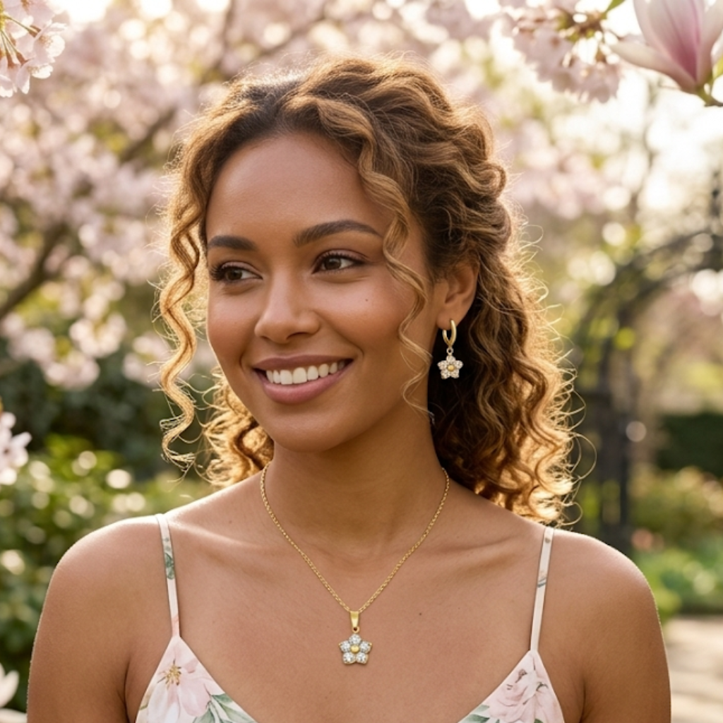 Flora Sparkle - Parures de bijoux - Or Plaqué 18 carats